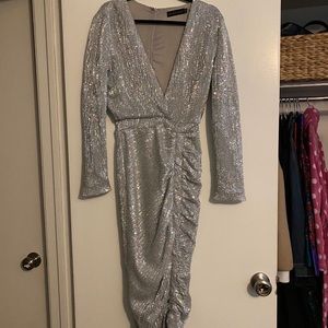 Silver sequin lavish Alice dress